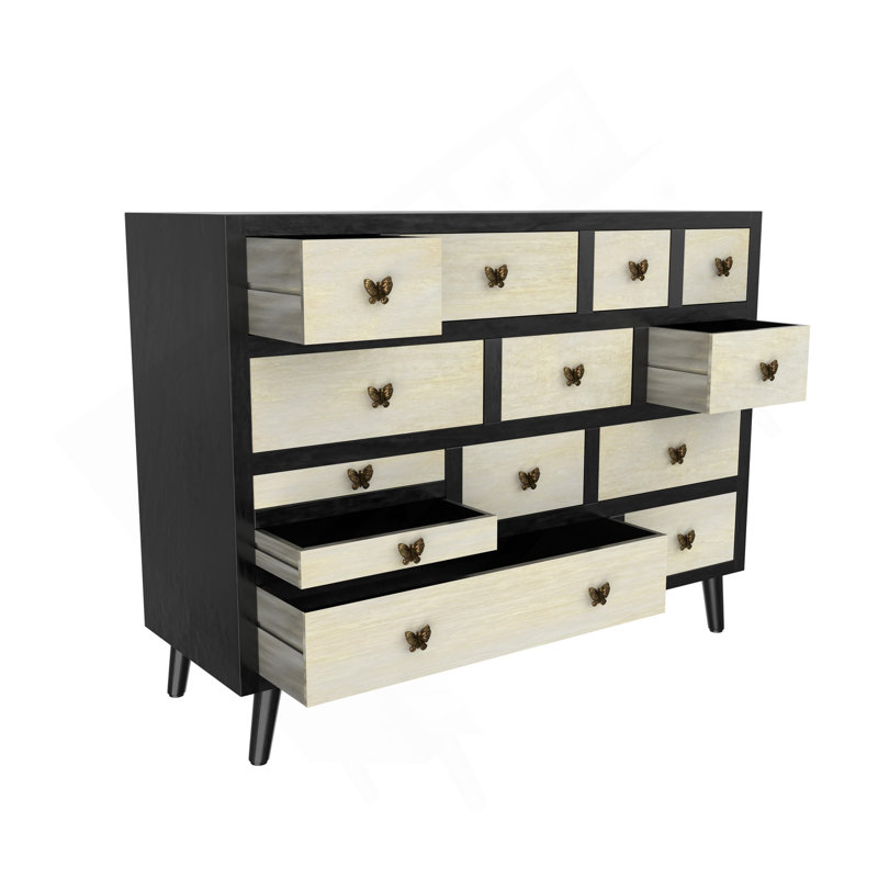 Buffet 13 tiroirs Papillon - Noir