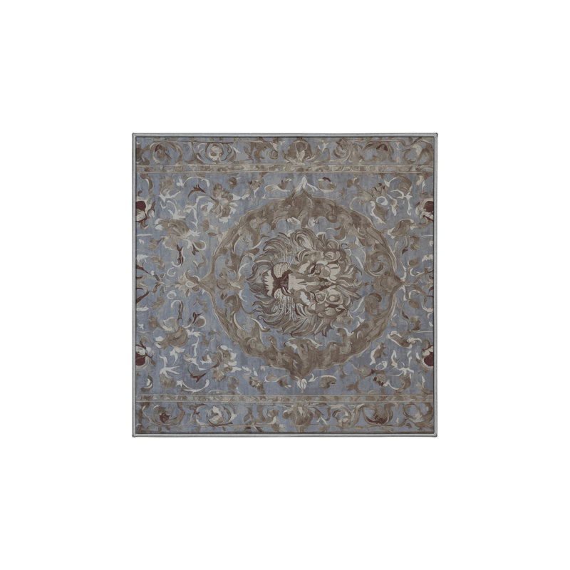 Tapis gris lavable à la machine, Carré 3 pi