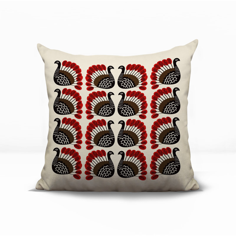 Oreiller carré réversible intérieur / extérieur Kunu, Carré 15 po, Rouge