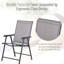 2 chaises pliantes de patio empilables, idéales pour les repas en plein air sur la pelouse, le camping ou la plage. Structure en métal, aucun assemblage requis, grises, capacité de 110 kg, accoudoirs en métal gris.