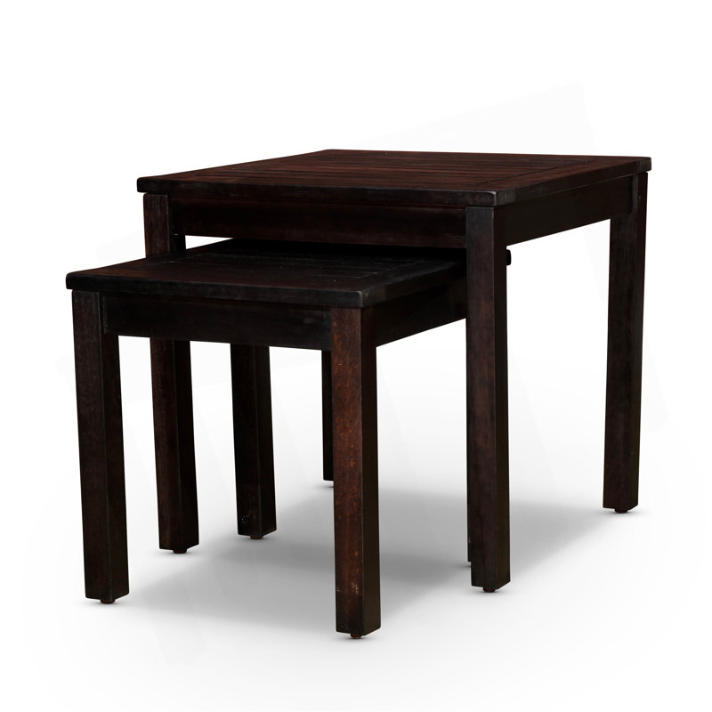 Ensemble de 2 tables gigognes en eucalyptus