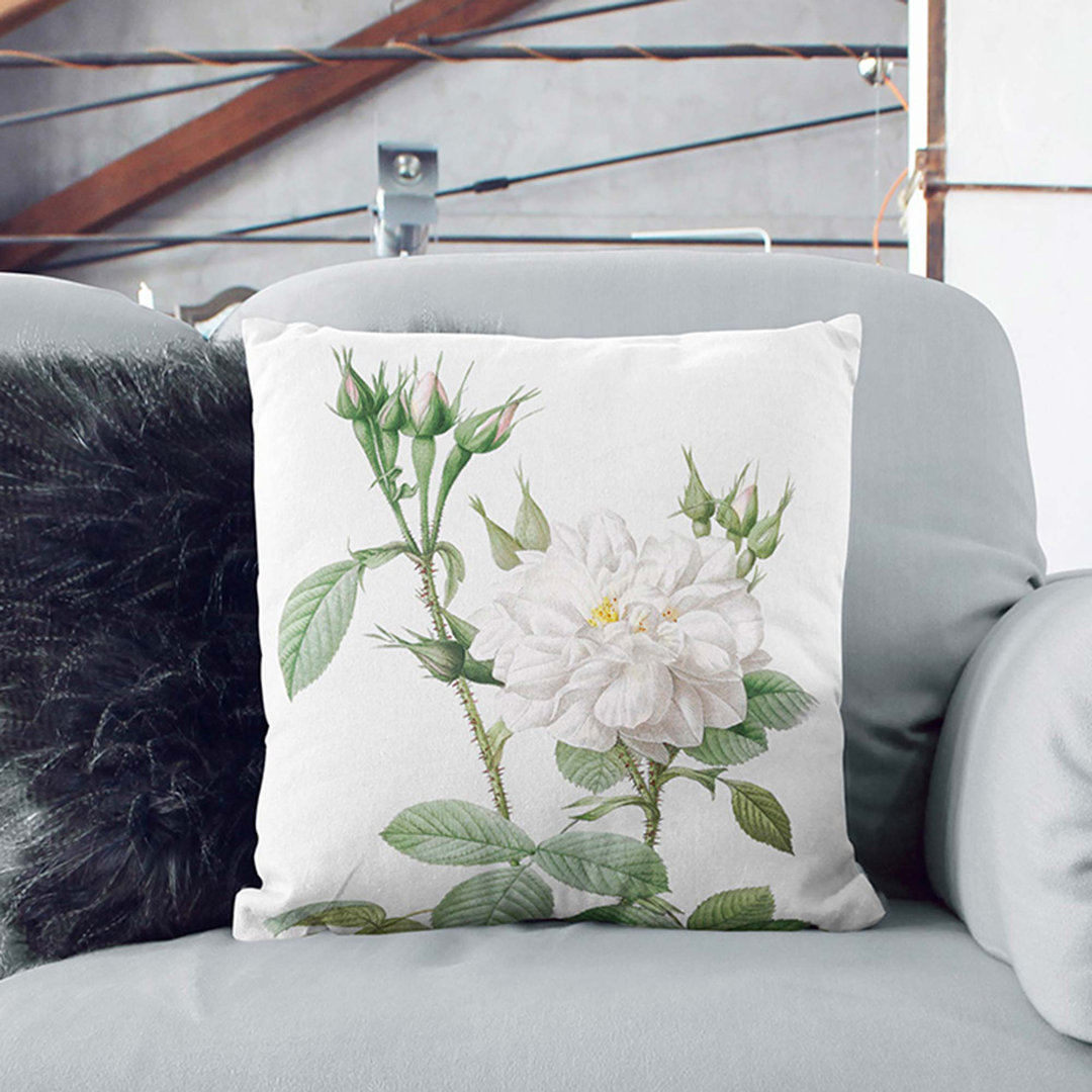 Autumn Rose by Pierre-Joseph Redoute Cushion with Filling
