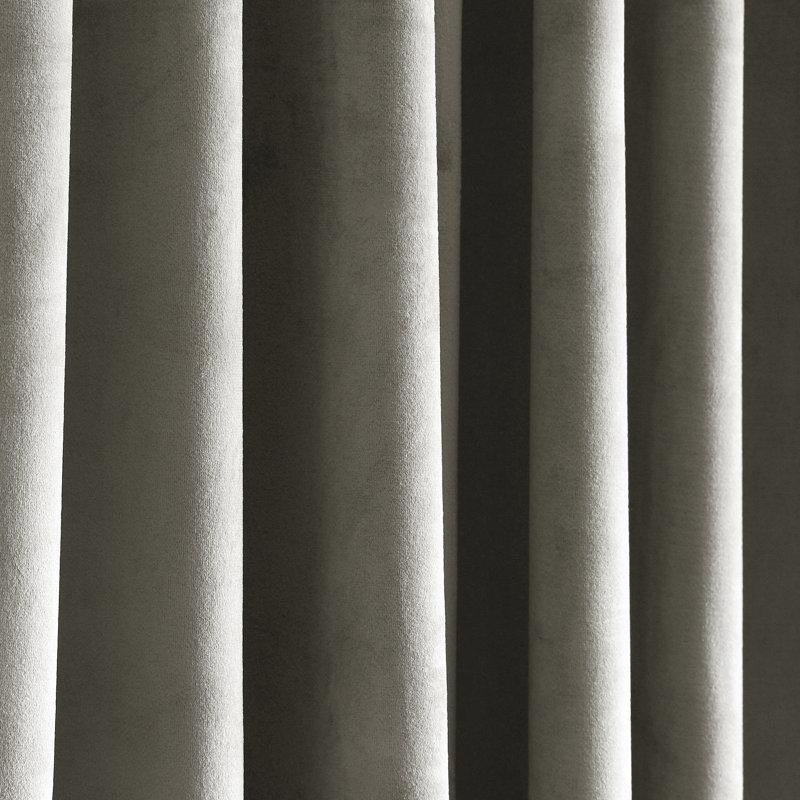 Brundige Solid Room Darkening Thermal Curtain Panels, Gray