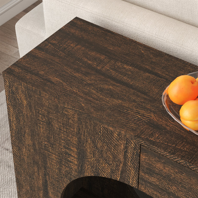 Console en noyer avec tiroir