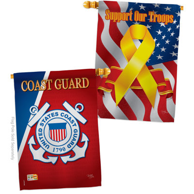 Polyester 2 côtés 40 x 28 po coast guard drapeau maison
