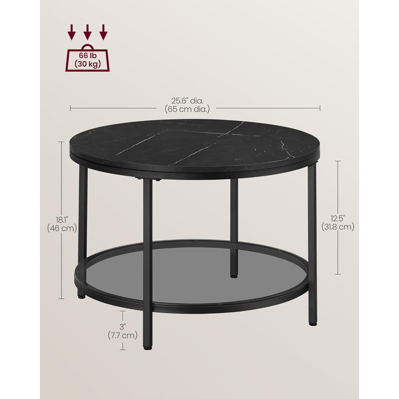 Table de bout Elenor, Black, Marble Black