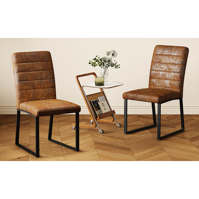 , 2 chaises en polyuréthane, bureau ou salle à manger, tubes, options de couleurs multiples, 2 chaises en cuir à assemblage rapide avec mousse haute, pieds en fer, conception ergonomique, convient à