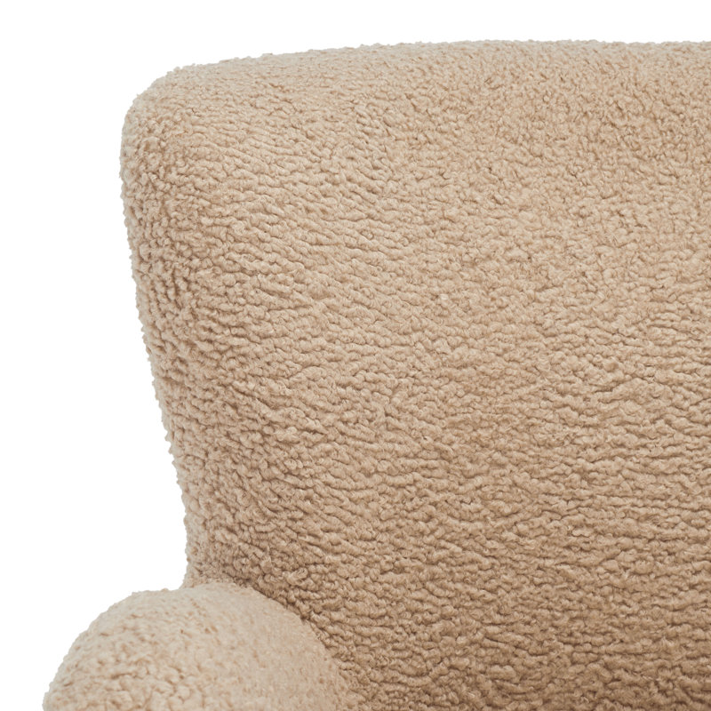 Fauteuil Bowie, Faux laine d'agneau brun clair
