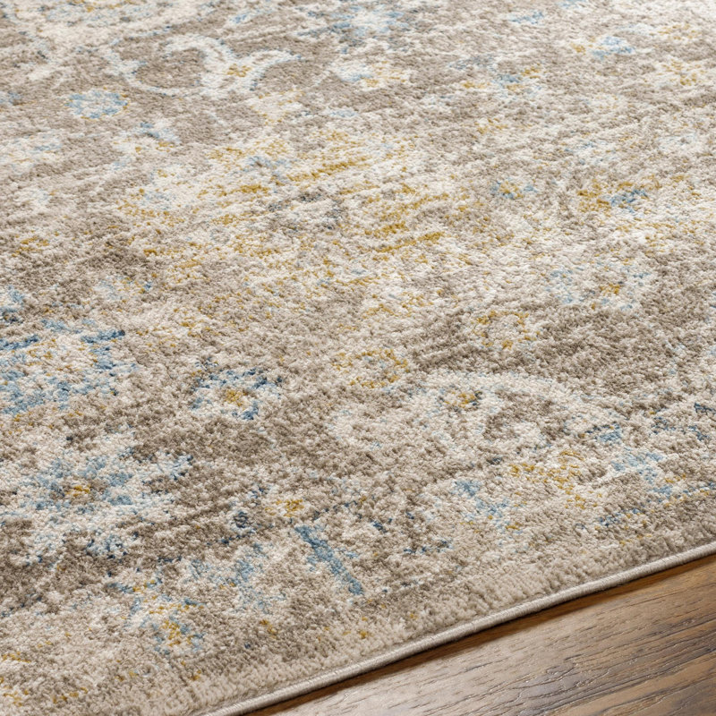 Labombard Traditional Gray Area Rug, Rectangle 9' x 12'