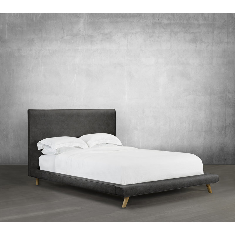 Lit plateforme en tissu d’ameublement, Pierre, Double