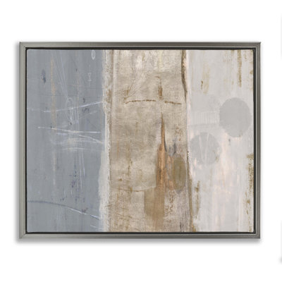 «Tunnel Vision Abstraction», toile encadrée flottante grise par Kingsley