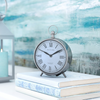 Stainless Steel Metal Decorative Silver Clock with Ring Top