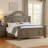 Recus Queen Bed, Carved Floral Details, Arched Headboard, Gray Wood-117559478