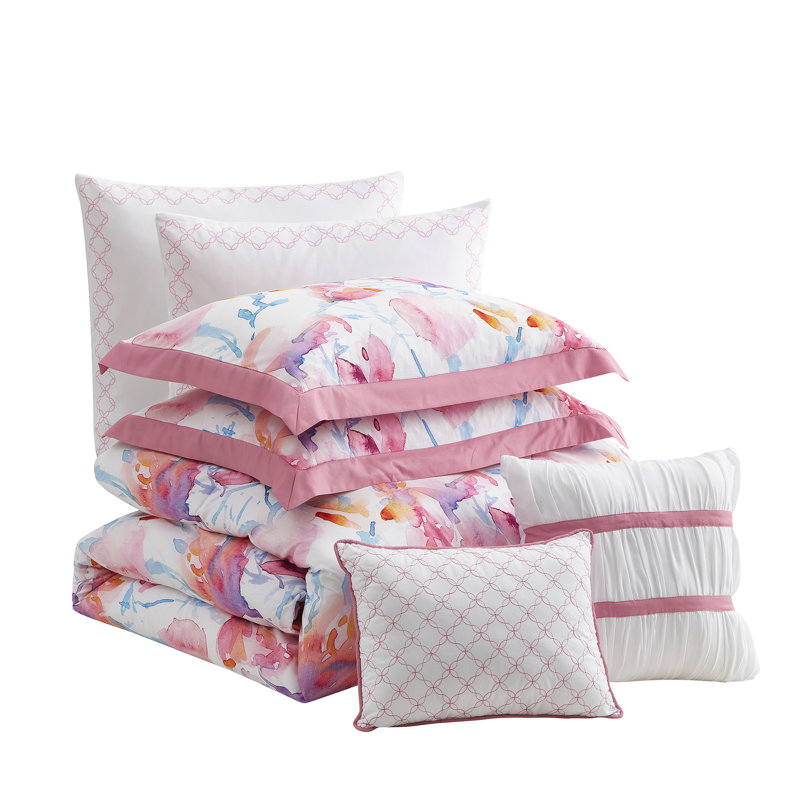 Melrose 7 Piece Comforter Set, King Comforter + 4 Shams + 2 Throw Pillows