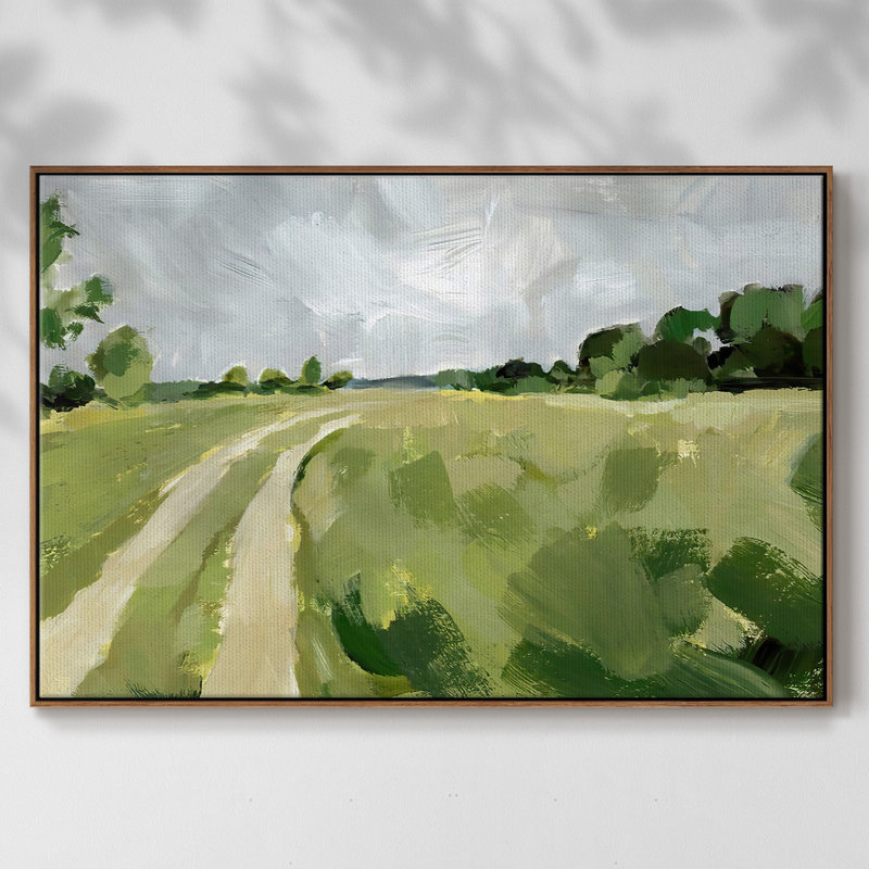 " Meadow Trail I ", 27" H x 41" W x 2" D, Walnut