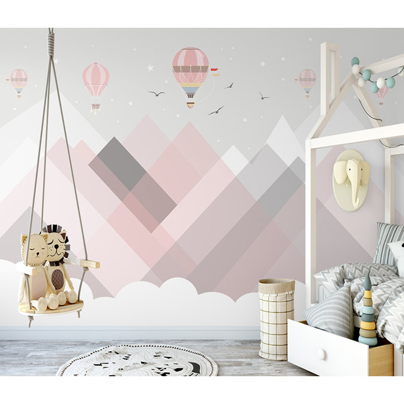Geometric Wall Mural, 105.96" W x 187" L