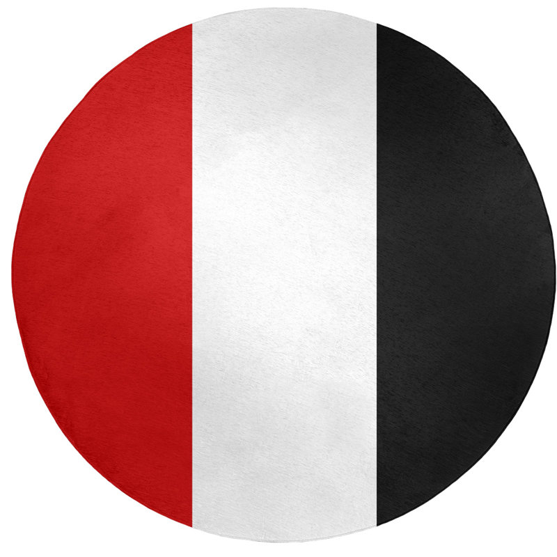 Tapis de zone rouge/noir, Rond 5 pi