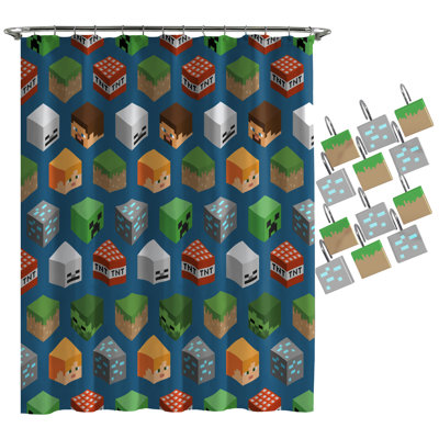 Rideau de douche isométrique minecraft