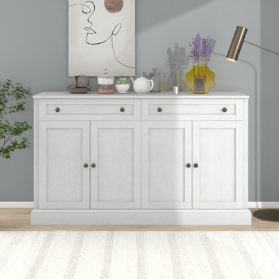 Buffet de cuisine TREXM, 2 tiroirs, 4 tablettes réglables, idéal pour le rangement de la salle à manger et du salon, niveau de stock élevé