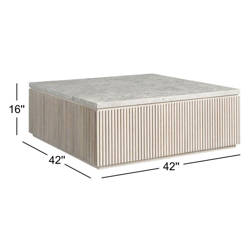Avaline Carmen Square Coffee Table, White Oak
