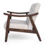Chaise de style Mid-Century moderne avec revêtement beige et structure d'appoint brun