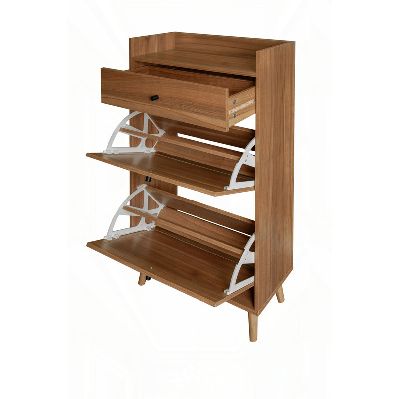 Armoire 2 tiroirs Rattan Allen, Noyer