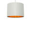 18cm H Cotton Drum Pendant Shade ( Uno ) in Grey