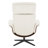 Mid Century Genuine Leather Swivel Recliner Lounge Chair With Ottoman-117357039