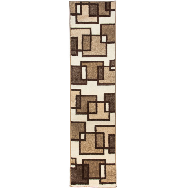 Ruby Geometric Area Rug, Runner 60 x 213cm