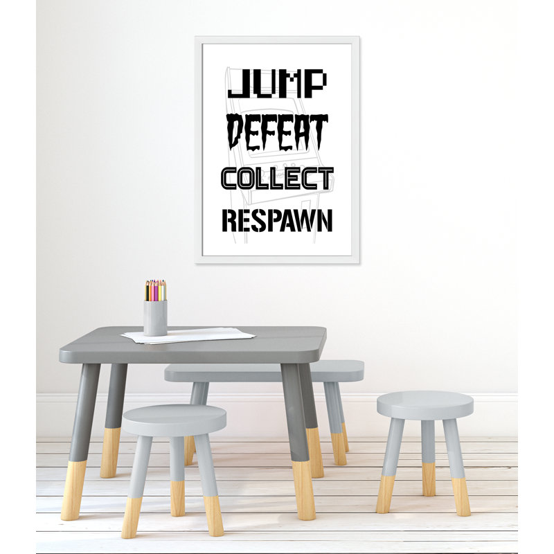 «Gaming Rules 1», impression sur papier, H 34,5 po x l 24,5 po x P 0,63 po, Cadre blanc