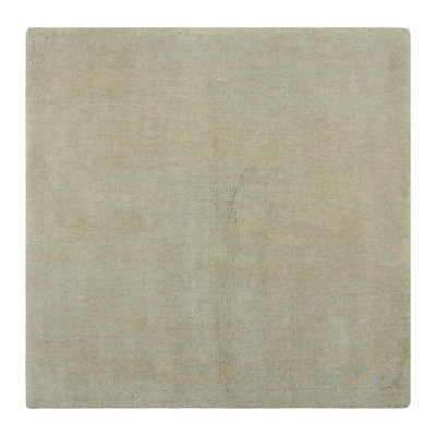 Rug & Kilim's Contemporary Textural Solid Rug In Green, Blue & Cream With Striae