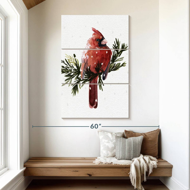 Brampt Cardinal With Snow I, 50" H x 32" W