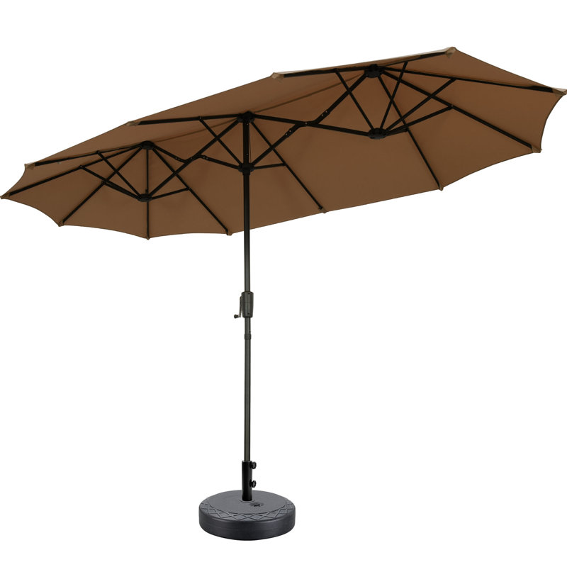 Parasol de patio 13 pi avec base, Tanné