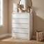Commode moderne à 5 tiroirs de 80 cm (31,5 po), bords arrondis, idéal pour le rangement dans la chambre.-84512110
