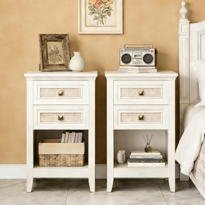 Table de chevet 2 tiroirs Boho