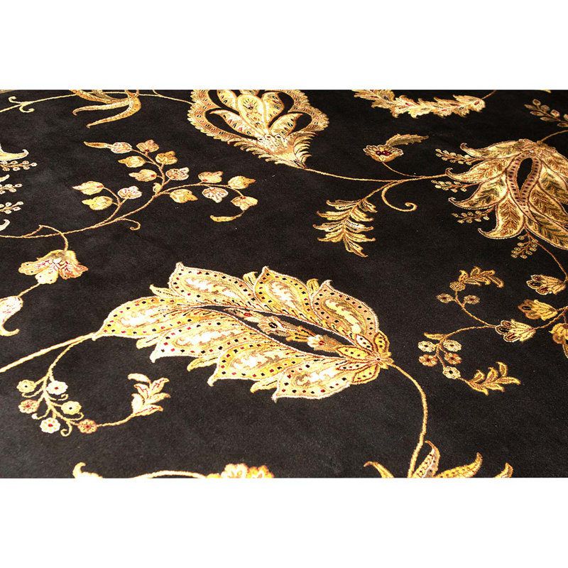 Hand Woven Silk and Wool Area Rug