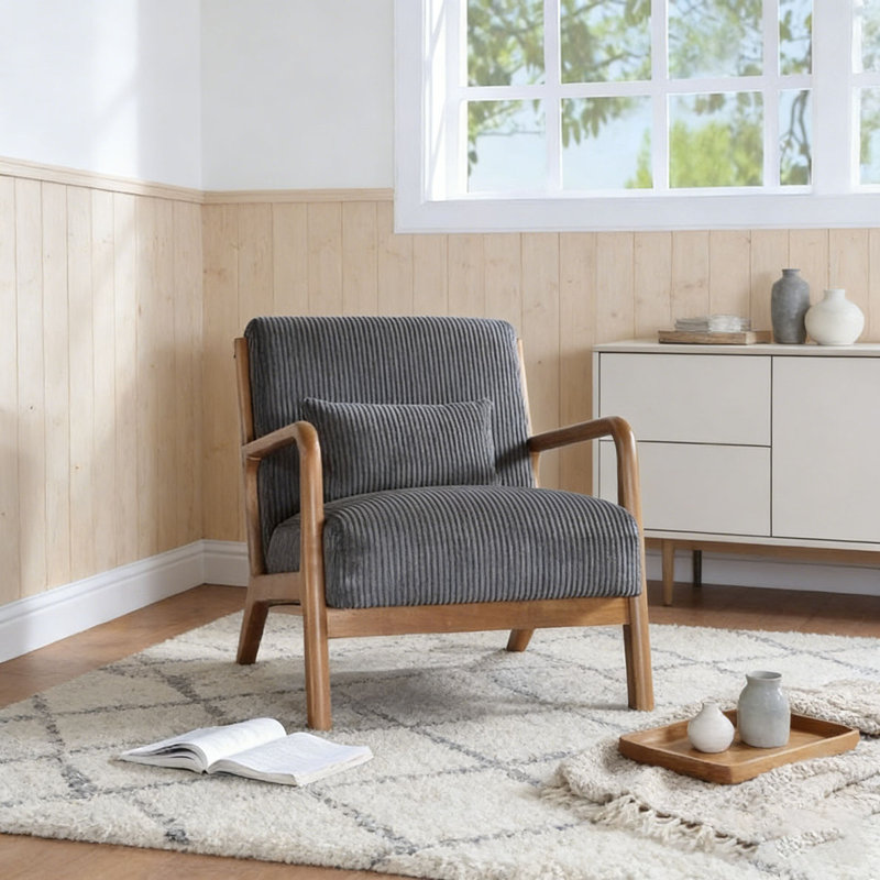 Wooden Lounge Chair, Gray