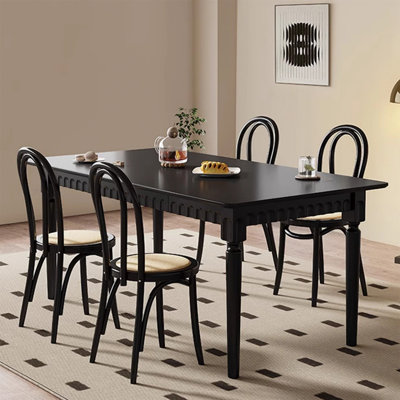 Ensemble de table à manger en bois massif rétro français