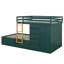 Lit superposé double avec garde-robe, 2 grands tiroirs et 5 petits tiroirs, lit superposé en bois avec échelle, garde-corps-30218420