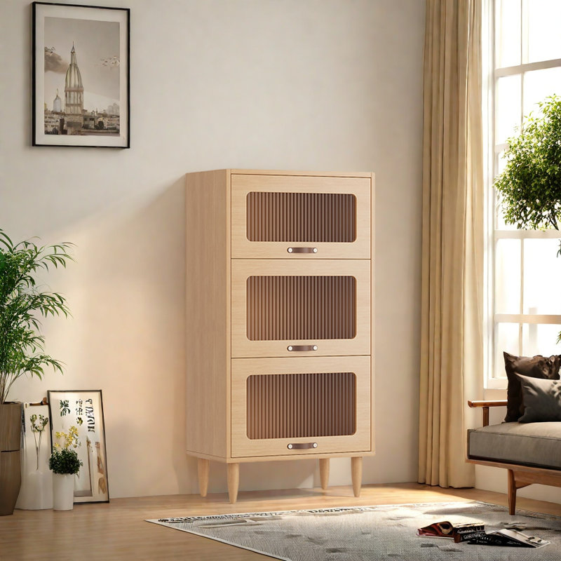 Rabehi, (3 tablettes) H 46,4 po x l 23,6 po x P 13,7 po, Brun