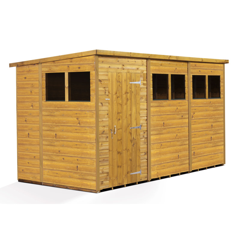 Modular Pent Garden Shed  12X6 With Windows