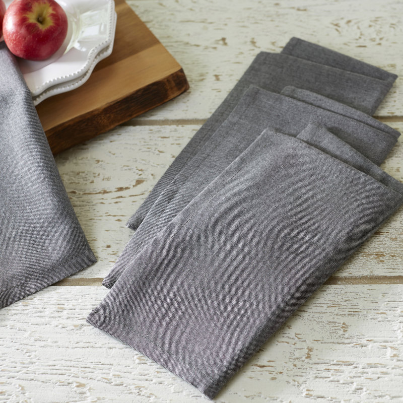 Caron 100% Cotton Solid Colour Square Napkin, Black