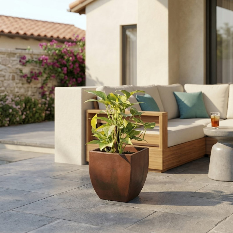 Jardinière écologique d'intérieur / extérieur Vinesha ECOBO, Brun, H 11,8 po x l 11,8 po x P 11,8 po, 1