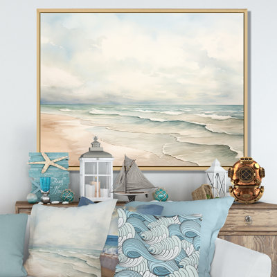«Pieper - Coastal Minimalisme», reproduction d'art sur toile encadrée