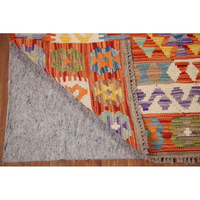 Geometric Kilim Wool Area Rug 8x11