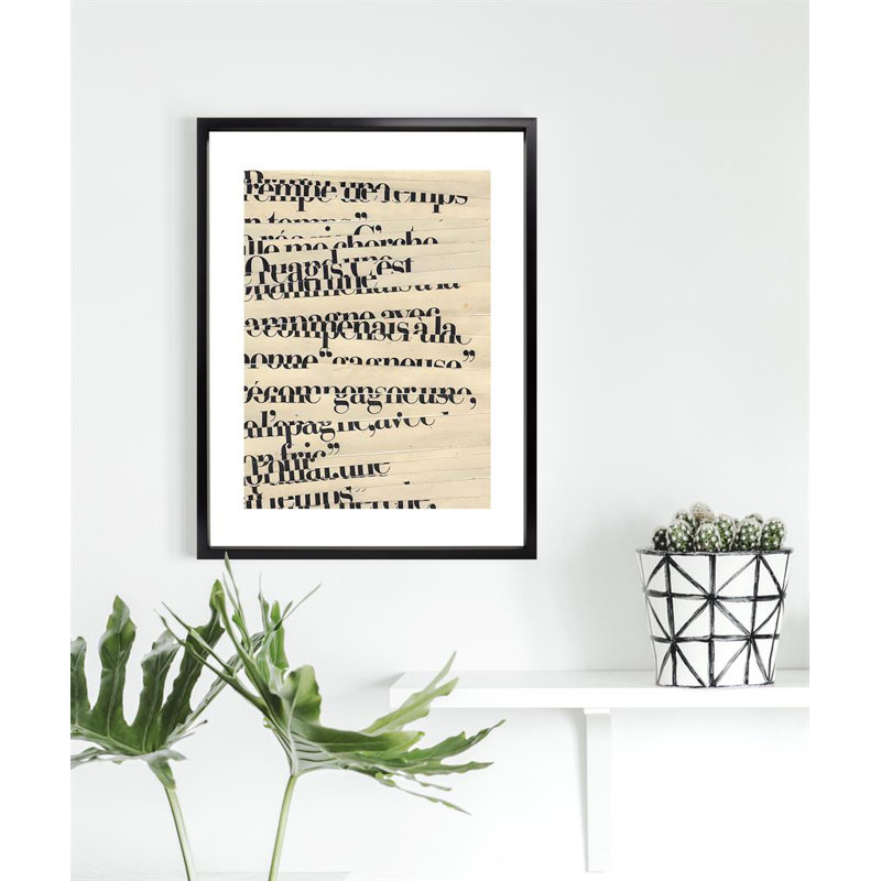 Text 1 Abstract - Single Picture Frame Print, 187.452 cm H x 136.652 cm W, Matt White