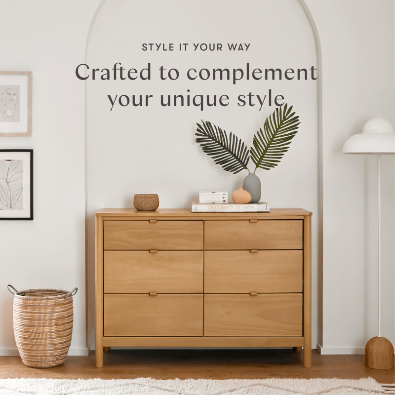 Bondi 6 Drawer Double Dresser, Honey