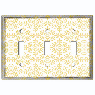 Christmas Elegant Bright Star 3 - Gang Toggle Light Switch Standard Wall Plate