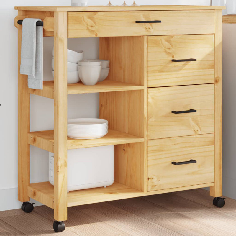 Kitchen Serving Cart, Honey
