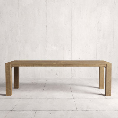 Itan Teak Rectangular Solid Wood Top with Solid Wood Base Dining Table